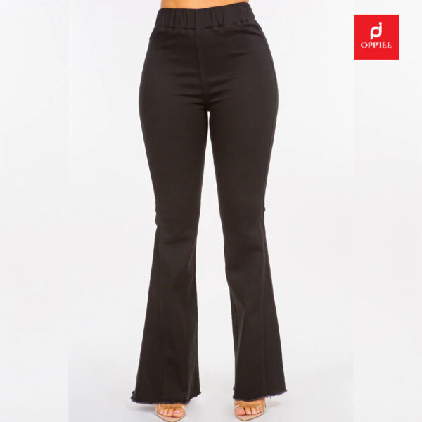 Black High Waist Curvy Bell Bottom Jeans Pants - Image 4