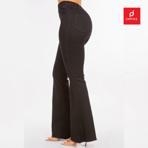 Black High Waist Curvy Bell Bottom Jeans Pants - Image 3