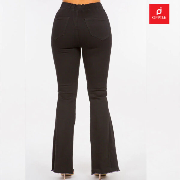 Black High Waist Curvy Bell Bottom Jeans Pants - Image 5